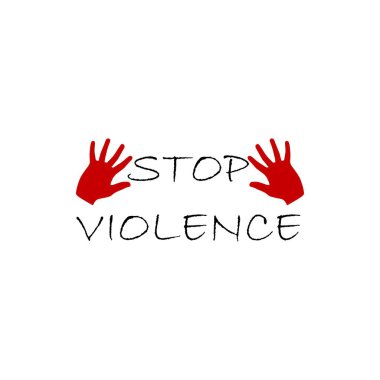 Stop Rape Violence Against Women in The International Day for the Elimination of Violence against Women Illustration logo design.Stop violence against woman blood.