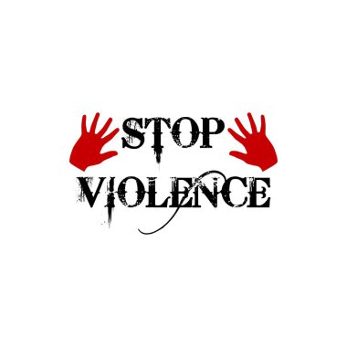 Stop Rape Violence Against Women in The International Day for the Elimination of Violence against Women Illustration logo design.Stop violence against woman blood.