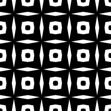 Vektörsüz desen. Modern stil dokusu. Çizgili geometrik fayansların tekrarı. Çizgiler, çizgiler ve çizgilerle soyut geometrik desen. Siyah ve beyaz desen. Basit kafes çizimi..