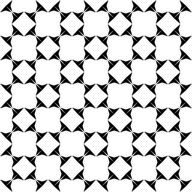 Vektörsüz desen. Modern stil dokusu. Çizgili geometrik fayansların tekrarı. Çizgiler, çizgiler ve çizgilerle soyut geometrik desen. Siyah ve beyaz desen. Basit kafes çizimi..