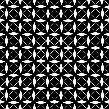 Vektörsüz desen. Modern stil dokusu. Çizgili geometrik fayansların tekrarı. Çizgiler, çizgiler ve çizgilerle soyut geometrik desen. Siyah ve beyaz desen. Basit kafes çizimi..