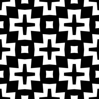Vektörsüz desen. Modern stil dokusu. Çizgili geometrik fayansların tekrarı. Çizgiler, çizgiler ve çizgilerle soyut geometrik desen. Siyah ve beyaz desen. Basit kafes çizimi..