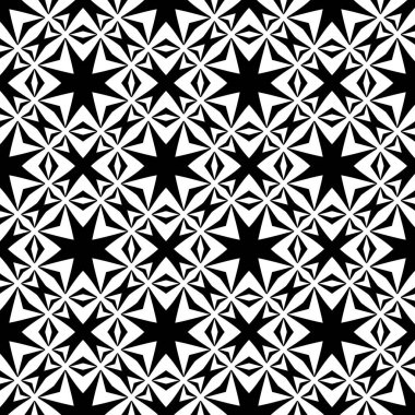 Vektörsüz desen. Modern stil dokusu. Çizgili geometrik fayansların tekrarı. Çizgiler, çizgiler ve çizgilerle soyut geometrik desen. Siyah ve beyaz desen. Basit kafes çizimi..