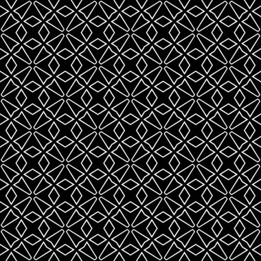 Vektörsüz desen. Modern stil dokusu. Çizgili geometrik fayansların tekrarı. Çizgiler, çizgiler ve çizgilerle soyut geometrik desen. Siyah ve beyaz desen. Basit kafes çizimi..