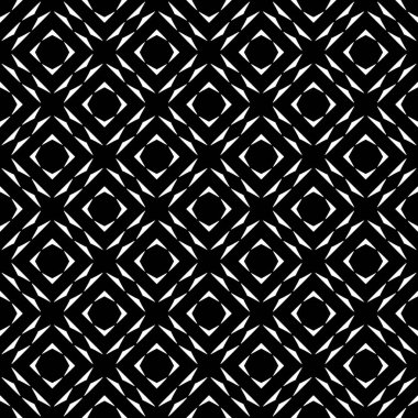 Vektörsüz desen. Modern stil dokusu. Çizgili geometrik fayansların tekrarı. Çizgiler, çizgiler ve çizgilerle soyut geometrik desen. Siyah ve beyaz desen. Basit kafes çizimi..