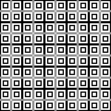 Vektörsüz desen. Modern stil dokusu. Çizgili geometrik fayansların tekrarı. Çizgiler, çizgiler ve çizgilerle soyut geometrik desen. Siyah ve beyaz desen. Basit kafes çizimi..