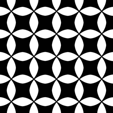 Vektörsüz desen. Modern stil dokusu. Çizgili geometrik fayansların tekrarı. Çizgiler, çizgiler ve çizgilerle soyut geometrik desen. Siyah ve beyaz desen. Basit kafes çizimi..