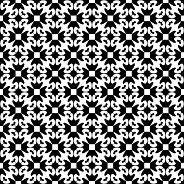 Monokrom geometrik dikişsiz desen. Siyah ve beyaz basit basit geometrik dikişsiz model arka plan. Modern, pürüzsüz geometri kalıpları kareler, siyah ve beyaz soyut arka plan, yastık izi, monokrom desen, hipster moda tasarımı..