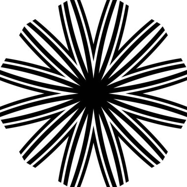 Çiçek desenli vektör geometrik Mandala tasarımı. Beyaz arka planda çiçekli noktalı bir element. Çiçekli elementler, desenli dekoratif resim. Kutlama kartları ve davetiyeler için görüntü. Mandala İlkesi..