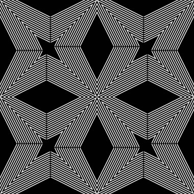 Siyah ve Beyaz Çizgiler Sadece Op Sanat Tasarımı, Vektör Kusursuz Desensiz Arkaplan. Kusursuz tek renkli desen geometrik optik illüzyon. Tek renkli tasarım desenli illüzyon arka planı. Soyut çizgili torsiyon arka planı. Soyut siyah ve beyaz desen..