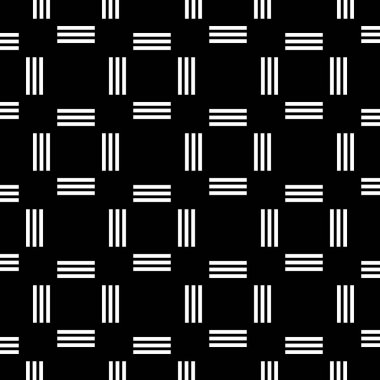 Monokrom geometrik dikişsiz desen. Siyah ve beyaz basit basit geometrik dikişsiz model arka plan. Modern, pürüzsüz geometri kalıpları kareler, siyah ve beyaz soyut arka plan, yastık izi, monokrom desen, hipster moda tasarımı..