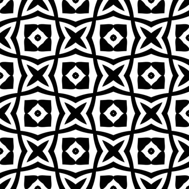 Monokrom geometrik dikişsiz desen. Siyah ve beyaz basit basit geometrik dikişsiz model arka plan. Modern, pürüzsüz geometri kalıpları kareler, siyah ve beyaz soyut arka plan, yastık izi, monokrom desen, hipster moda tasarımı..