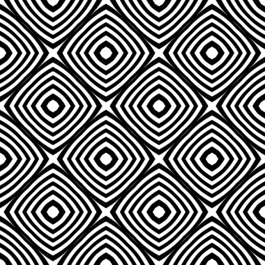 Monokrom geometrik dikişsiz desen. Siyah ve beyaz basit basit geometrik dikişsiz model arka plan. Modern, pürüzsüz geometri kalıpları kareler, siyah ve beyaz soyut arka plan, yastık izi, monokrom desen, hipster moda tasarımı..