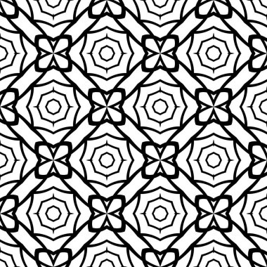 Monokrom geometrik dikişsiz desen. Siyah ve beyaz basit basit geometrik dikişsiz model arka plan. Modern, pürüzsüz geometri kalıpları kareler, siyah ve beyaz soyut arka plan, yastık izi, monokrom desen, hipster moda tasarımı..