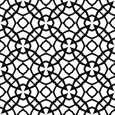Soyut, kusursuz geometri kalıpları. Klasik etnik tarzda zarif siyah beyaz arka plan süslemesiz doku. Soyut geometrik arkaplan, ince yastık baskısı, tek renkli retro doku, hipster moda tasarımı..