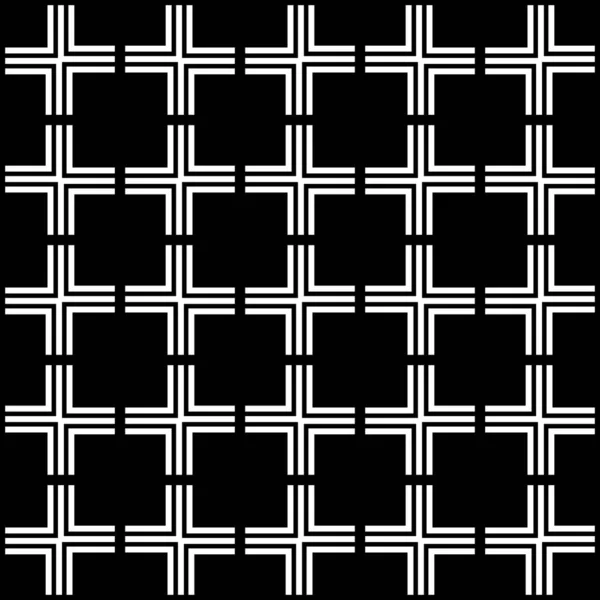 单色几何无缝图案 黑白单形几何无缝图案背景 现代无缝几何图案正方形 黑白抽象几何背景 单色纹理 时尚设计 — 图库照片