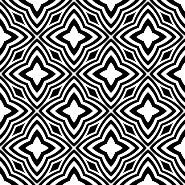 Monochrome Geometric Seamless Pattern Black White Simple Shape Geometric Seamless — Stock Photo, Image