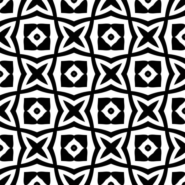 Monochroom Geometrische Naadloze Patroon Zwart Wit Eenvoudige Vorm Geometrische Naadloze — Stockfoto