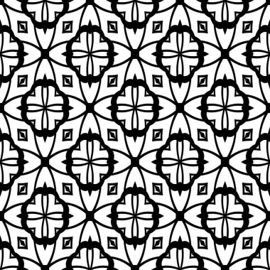 Soyut, kusursuz geometri kalıpları. Klasik etnik tarzda zarif siyah beyaz arka plan süslemesiz doku. Soyut geometrik arkaplan, ince yastık baskısı, tek renkli retro doku, hipster moda tasarımı..