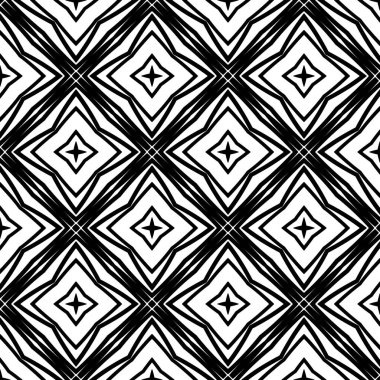 Soyut, kusursuz geometri kalıpları. Klasik etnik tarzda zarif siyah beyaz arka plan süslemesiz doku. Soyut geometrik arkaplan, ince yastık baskısı, tek renkli retro doku, hipster moda tasarımı..