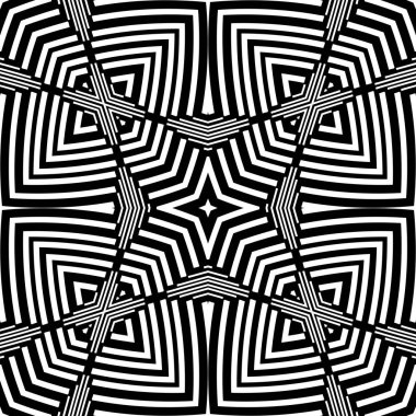 Kusursuz geometrik vektör arkaplanı basit siyah beyaz çizgili vektör şablonu, doğru, düzenlenebilir ve kullanışlı arkaplan tasarım veya duvar kağıdı için. Vektör modern kusursuz kutsal geometri deseni, siyah ve beyaz soyut arkaplan.