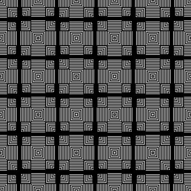 Kusursuz geometrik vektör arkaplanı basit siyah beyaz çizgili vektör şablonu, doğru, düzenlenebilir ve kullanışlı arkaplan tasarım veya duvar kağıdı için. Vektör modern kusursuz kutsal geometri deseni, siyah ve beyaz soyut arkaplan.