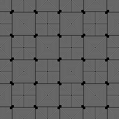 Kusursuz geometrik vektör arkaplanı basit siyah beyaz çizgili vektör şablonu, doğru, düzenlenebilir ve kullanışlı arkaplan tasarım veya duvar kağıdı için. Vektör modern kusursuz kutsal geometri deseni, siyah ve beyaz soyut arkaplan.