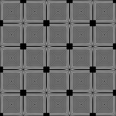 Kusursuz geometrik vektör arkaplanı basit siyah beyaz çizgili vektör şablonu, doğru, düzenlenebilir ve kullanışlı arkaplan tasarım veya duvar kağıdı için. Vektör modern kusursuz kutsal geometri deseni, siyah ve beyaz soyut arkaplan.