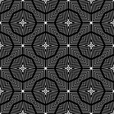 Operasyon sanat tasarımında pürüzsüz geometrik desen. Zigzag pürüzsüz arka plan. Kusursuz Labirent Özgeçmişi. Vektör serileri. Karede pürsüz siyah-beyaz desen. Kusursuz geometrik desen.