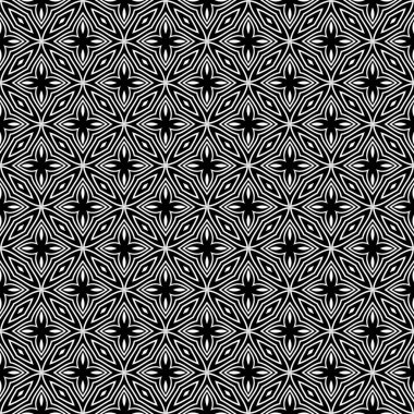 Kusursuz tek renkli geometrik desen tasarla. Soyut çizgili arkaplan. Vector dikişsiz kafes deseni. Monokrom trellilerle modern stil dokusu. Tekrarlayan geometrik ızgara. Basit grafik tasarımı arkaplanı. Vektör Kusursuz Siyah & Beyaz Yuvarlak.