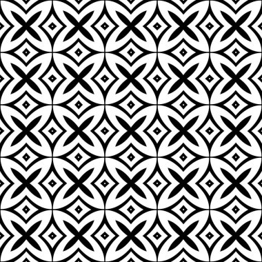 Modern stil grafik geometrik siyah ve beyaz arka fon. Tibet deniz tarağı fayans süsü siyah ve beyaz. Psikedelik çizgili dijital görüntü. Soyut klasik. Modern stil dokusu. Soyut klasik geometrik desen dikişsiz arkaplan.