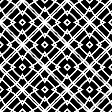 Modern stil grafik geometrik siyah ve beyaz arka fon. Tibet deniz tarağı fayans süsü siyah ve beyaz. Psikedelik çizgili dijital görüntü. Soyut klasik. Modern stil dokusu. Soyut klasik geometrik desen dikişsiz arkaplan.