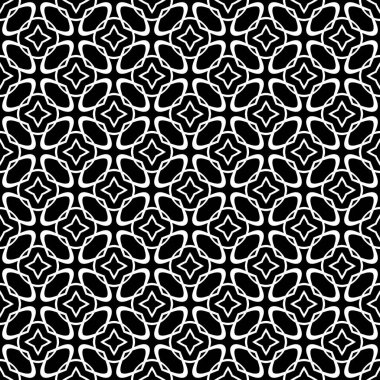 Modern stil grafik geometrik siyah ve beyaz arka fon. Tibet deniz tarağı fayans süsü siyah ve beyaz. Psikedelik çizgili dijital görüntü. Soyut klasik. Modern stil dokusu. Soyut klasik geometrik desen dikişsiz arkaplan.