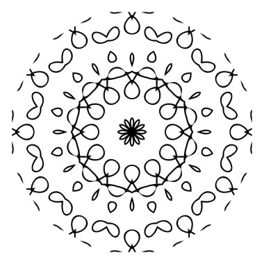 soyut siyah ve beyaz mandala tasarımı 