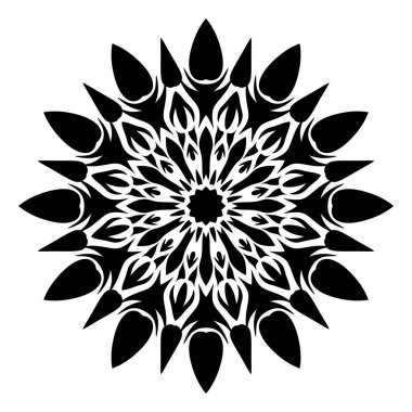 soyut yarıçaplı desen, siyah ve beyaz çizim