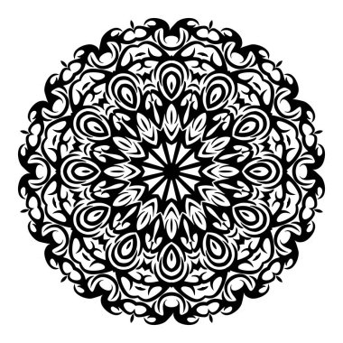 soyut siyah ve beyaz mandala tasarımı 