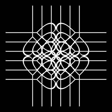 Kalp sembolleri deseni. Sevgililer Günü kartı için siyah beyaz arkaplan 