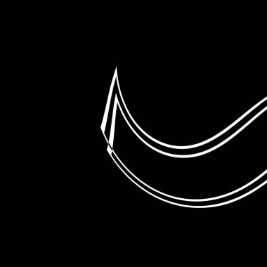 Siyah beyaz çizgileri olan harf logosu. Vektör çizimi. iş kartı ya da şirket şablonu.