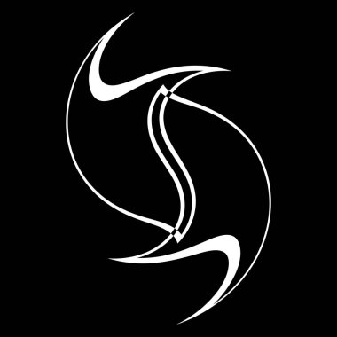 siyah ve beyaz girdap tasarım elementleri