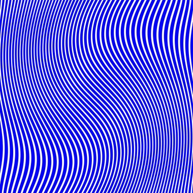 Dalgalı çizgilerin soyut deseni ya da mavi ve beyaz çizgilerin arka planı. Vektör bükülmüş çizgiler. Modern moda soyut desen 