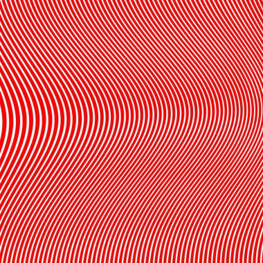 Dalgalı çizgilerin soyut deseni ya da kırmızı ve beyaz çizgilerin arka planı. Vektör bükülmüş çizgiler. Modern moda soyut desen 