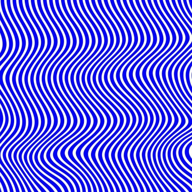 Dalgalı çizgilerin soyut deseni ya da mavi ve beyaz çizgilerin arka planı. Vektör bükülmüş çizgiler. Modern moda soyut desen 