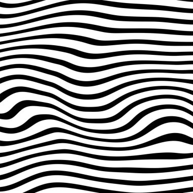 Dalgalı çizgilerin soyut deseni ya da dalgalı üç boyutlu kabartma, siyah beyaz çizgili arka plan. Çarpık çizgili, modern moda eğrileri, geometrik desen, dokulu arka plan. Optik dalgalar