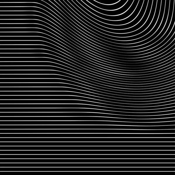 Dalgalı çizgilerin soyut deseni ya da dalgalı üç boyutlu kabartma, siyah beyaz çizgili arka plan. Çarpık çizgili, modern moda eğrileri, geometrik desen, dokulu arka plan. Optik dalgalar