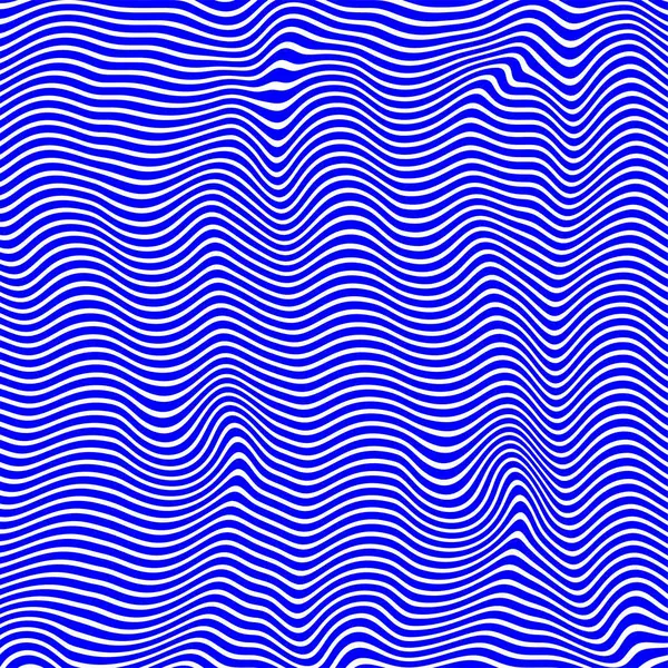 Dalgalı çizgilerin soyut deseni ya da mavi ve beyaz çizgilerin arka planı. Vektör bükülmüş çizgiler. Modern moda soyut desen 