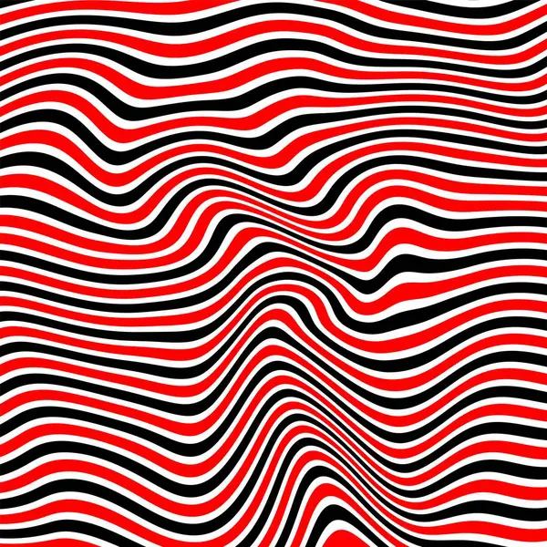 stock image Abstract pattern of wavy stripes or black, red and white lines background. Vector twisted curved stripes. Modern trendy abstract pattern 