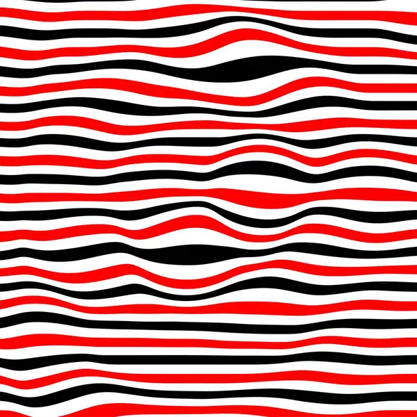 stock image Abstract pattern of wavy stripes or black, red and white lines background. Vector twisted curved stripes. Modern trendy abstract pattern 