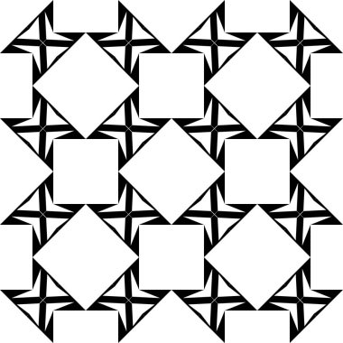 Geometrik süslemeli soyut, dikişsiz desen, vektör çizimi. Soyut, kusursuz desen. Modern stil dokusu. Tek renkli geometrik desen. İnce kıvrımlı ağ örgüsü. Basit geometrik desen çizgileri. Örnekler Memphis desenlerini gösteriyor.