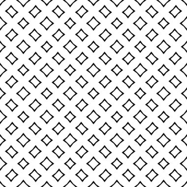 Geometrik süslemeli soyut, dikişsiz desen, vektör çizimi. Soyut, kusursuz desen. Modern stil dokusu. Tek renkli geometrik desen. İnce kıvrımlı ağ örgüsü. Basit geometrik desen çizgileri. Örnekler Memphis desenlerini gösteriyor.