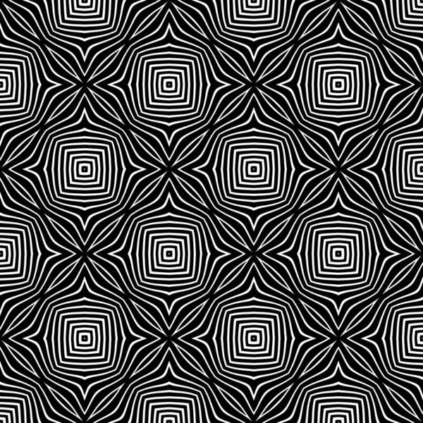 Dalgalı çizgilerin ya da siyah beyaz çizgilerin soyut desenleri. Vektör bükülmüş çizgiler. Modern moda soyut desen 